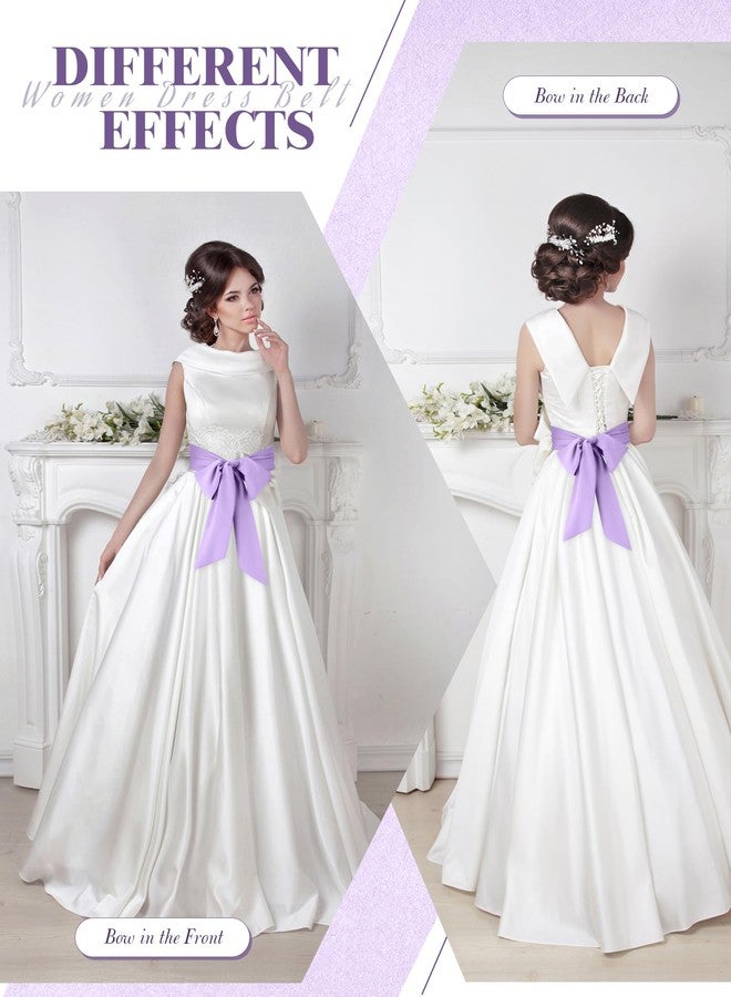 Glitopper Women Chiffon Sash Belt Dress Sash Waist Bridal Wedding Belt 50s Accessories 3'' Wide(Lilac Purple,Classic Style) - Image 4